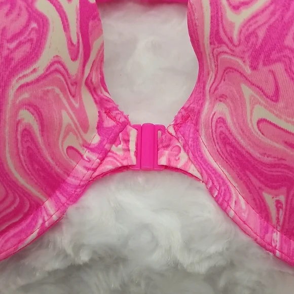 PINK Victoria's Secret 36D Pink and White Marble Swirl T-shirt Lightly Lined Bra - Picture 3 of 7